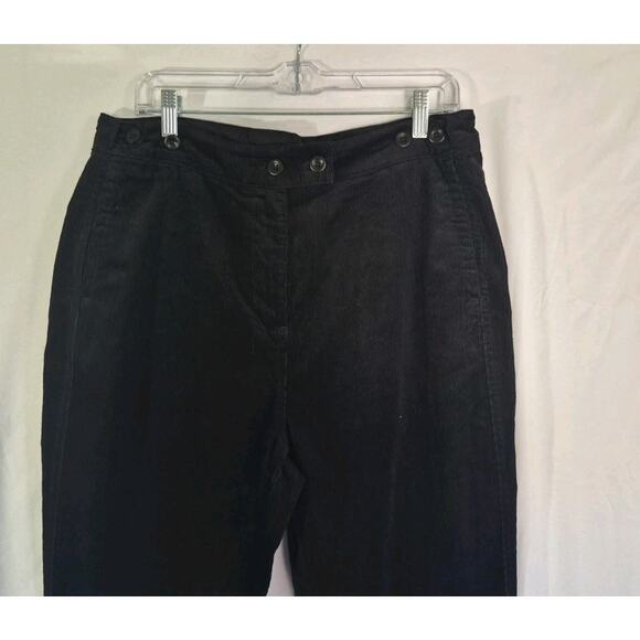 New w/Tag Poetry Women's Black Corduroy Hemp & Cotton Taper-Leg Trouser US 10 - Picture 4 of 9